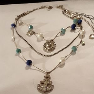 VTG Betsey Johnson 3 Tear Necklace